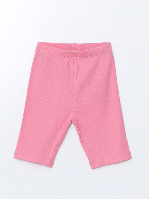 LCW Baby Pink Floral Ribbed Leggings Set for Girls