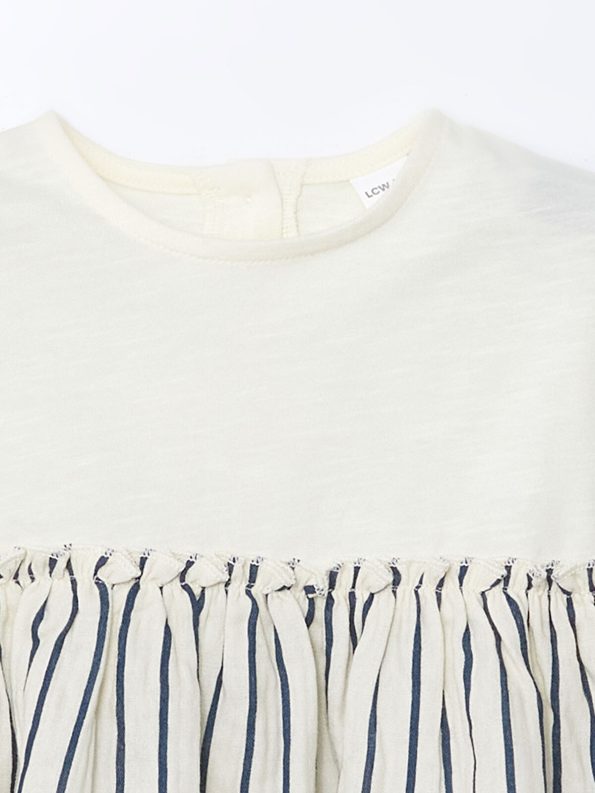 LCW Baby Beige Striped Jersey Dress