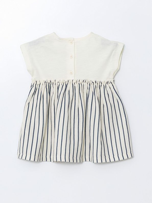 LCW Baby Beige Striped Jersey Dress