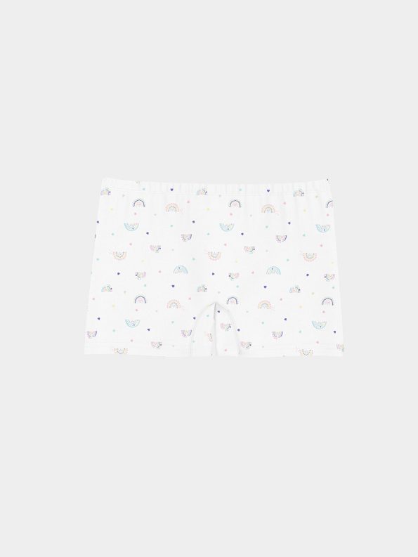 LCW Kids White Printed Girls' Boxer Set of 3