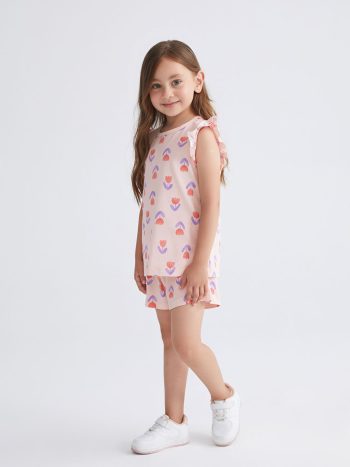 Striped Elastic Waist Girls' Shorts - Set of 2