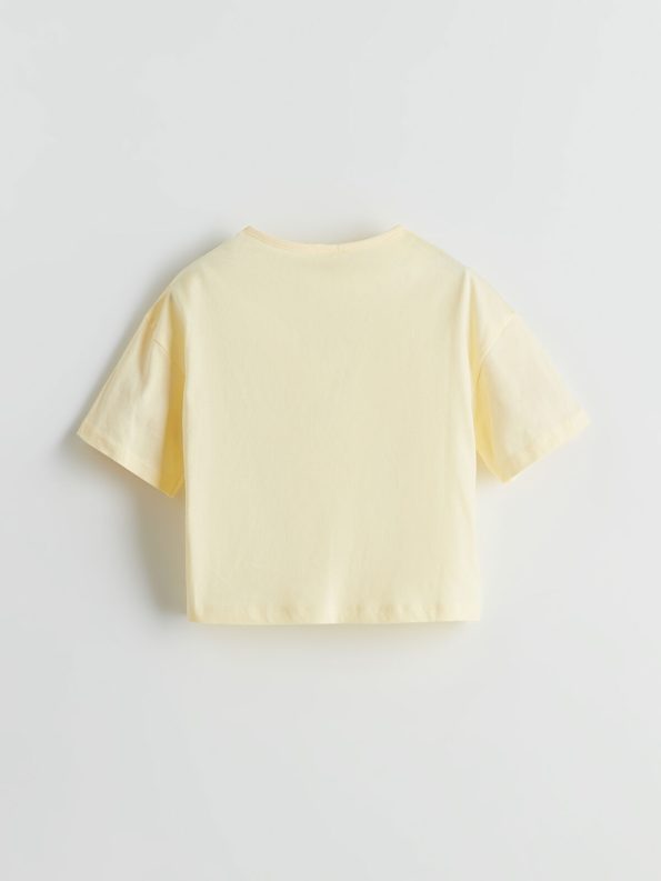 LCW Kids Yellow Printed Girls' Pajama Set with Shorts