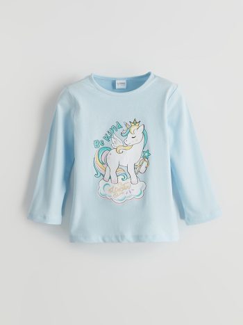 LCW Kids Blue Printed Girls Pajama Set