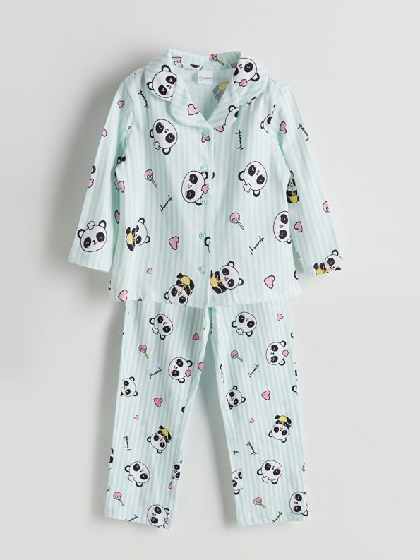 Baby Collar Girl's Shirt and Pants Set