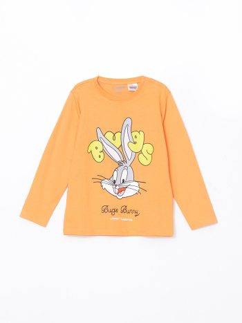 LCW Kids Orange Bugs Bunny Printed Boys Pajama Set