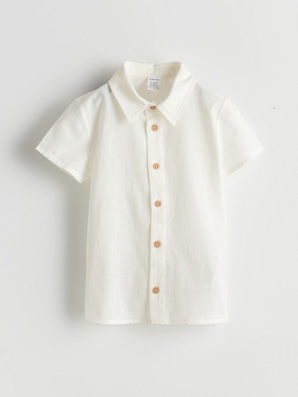 LCW Baby Cream Basic Boys' Shirt