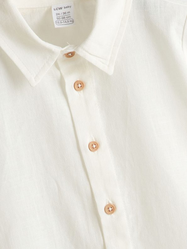 LCW Baby Cream Basic Boys' Shirt