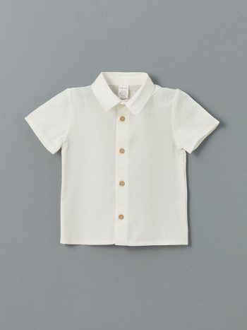 LCW Baby Ivory Basic Boys' Shirt and Shorts Set