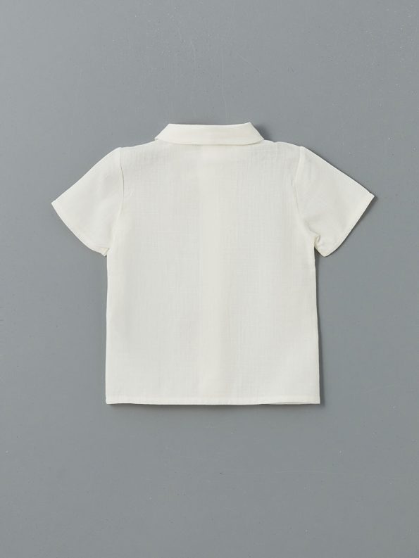 LCW Baby Ivory Basic Boys' Shirt and Shorts Set