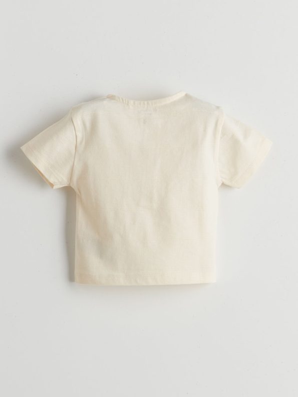 LCW Baby Ecru Basic Boys' T-Shirt and Shorts Set