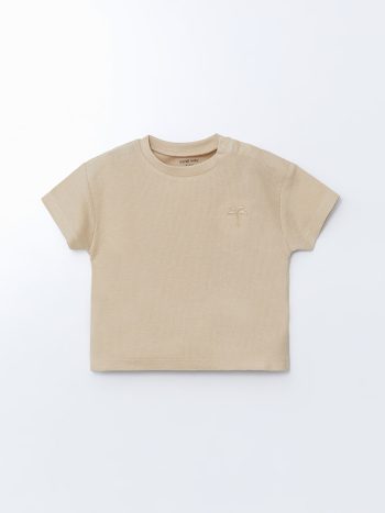 LCW Baby Beige Basic Waffle Boys T-Shirt and Shorts Set