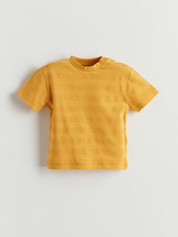 LCW Baby Yellow Striped Boys T-Shirt and Shorts Set