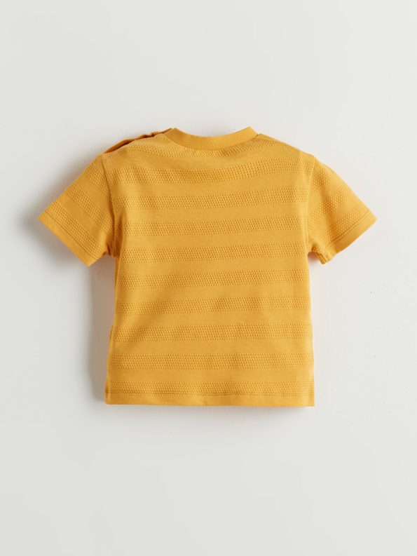 LCW Baby Yellow Striped Boys T-Shirt and Shorts Set