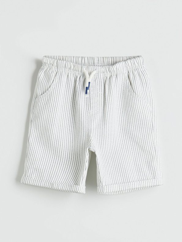 LCW Kids Indigo Elastic Waistband Pocket Shorts for Boys