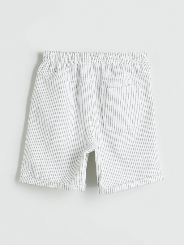 LCW Kids Indigo Elastic Waistband Pocket Shorts for Boys