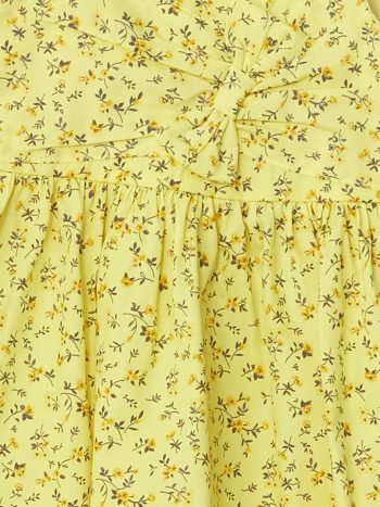 LCW ECO Yellow Square Neck Polka Dot Dress for Girls