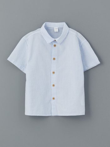 LCW Kids Blue Striped Boys Shirt and Shorts Set