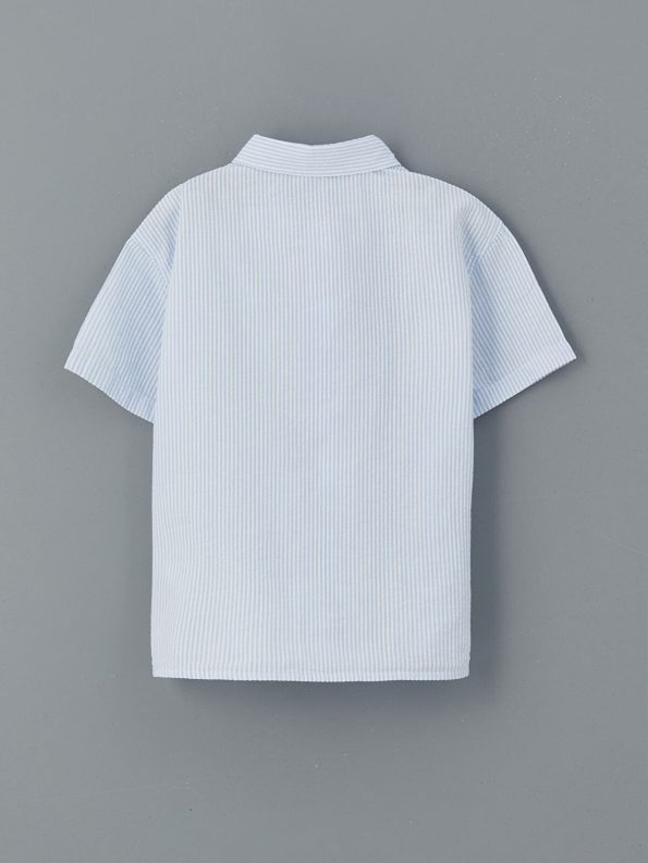 LCW Kids Blue Striped Boys Shirt and Shorts Set