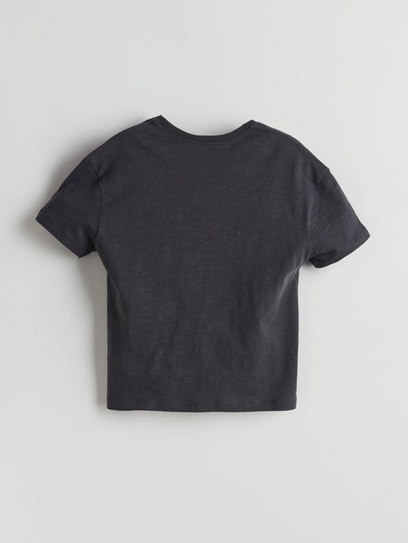 LCW Kids Charcoal Short Sleeve Tiger Print T-Shirt