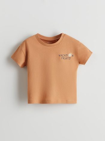 LCW Baby Brown Printed T-Shirt and Shorts Set