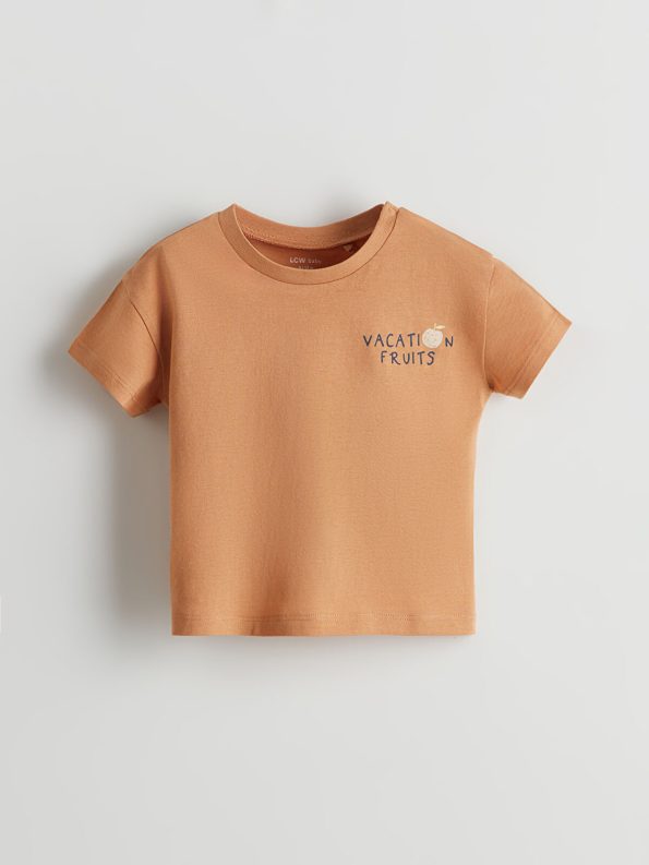 LCW Baby Brown Printed T-Shirt and Shorts Set
