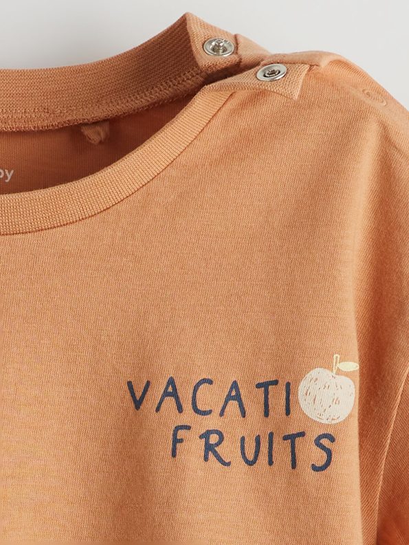 LCW Baby Brown Printed T-Shirt and Shorts Set