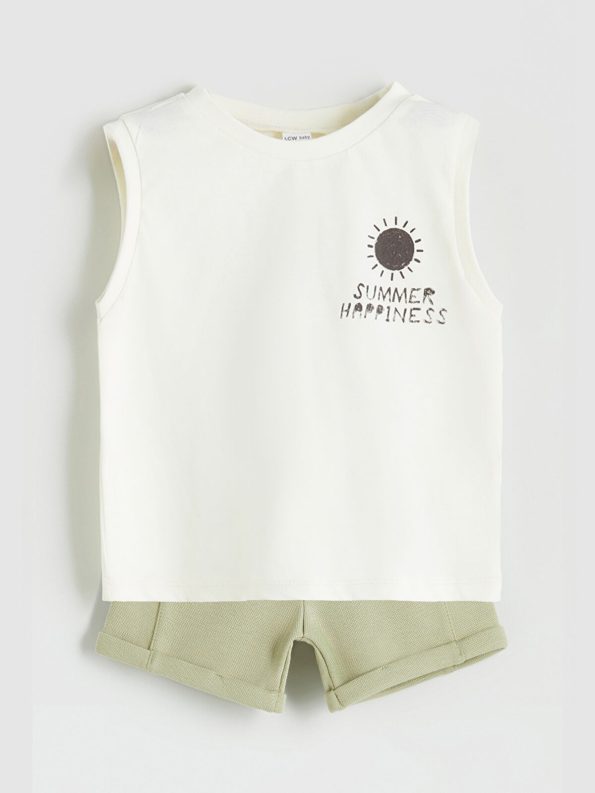 LCW Baby Printed Boys Tank Top and Shorts Set