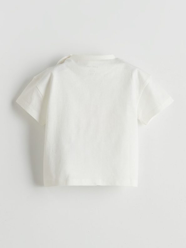 LCW Baby Ivory Printed Boys T-Shirt and Capri Pants Set