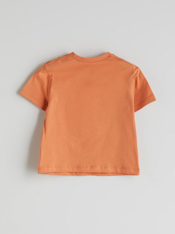 LCW Baby Orange Printed Boys' T-Shirt and Shorts Set