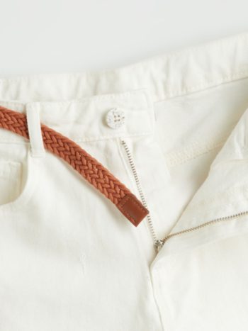 LCW Kids Cream Basic Girls Denim Shorts