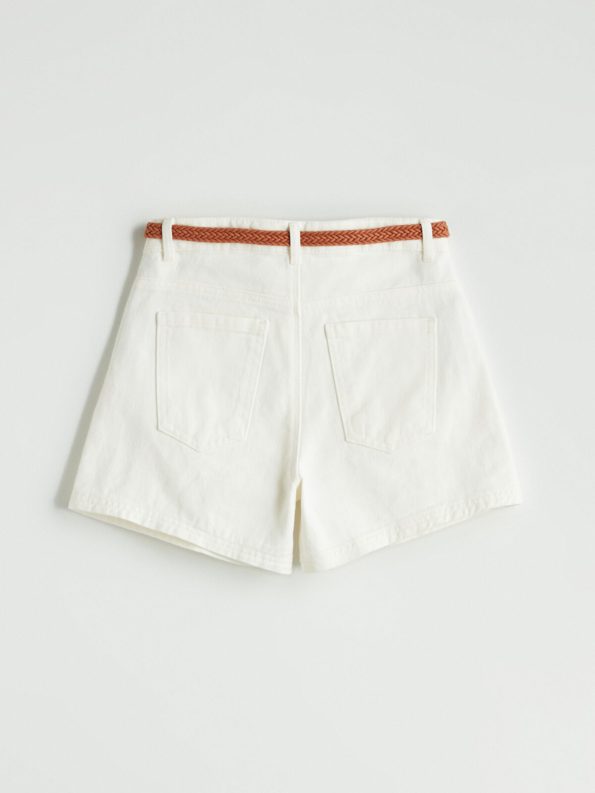 LCW Kids Cream Basic Girls Denim Shorts