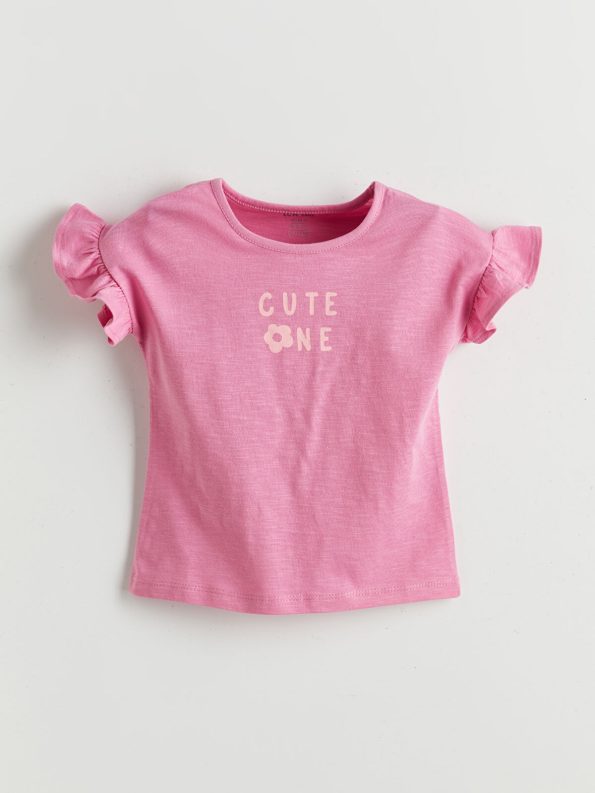 LCW Baby Pink Bicycle Neck Girl Baby Pajama Set
