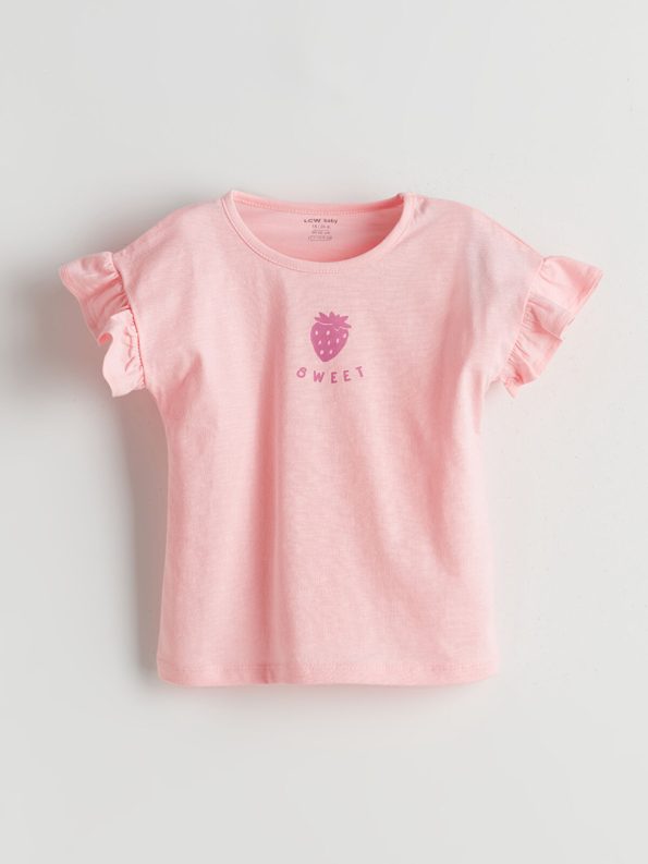 LCW Baby Pink Short Sleeve Pajama Set for Girls