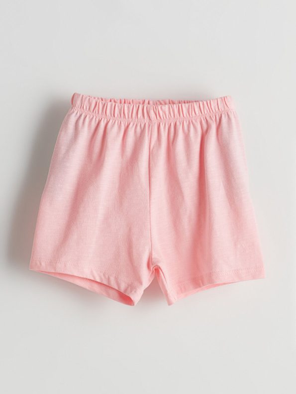 LCW Baby Pink Short Sleeve Pajama Set for Girls
