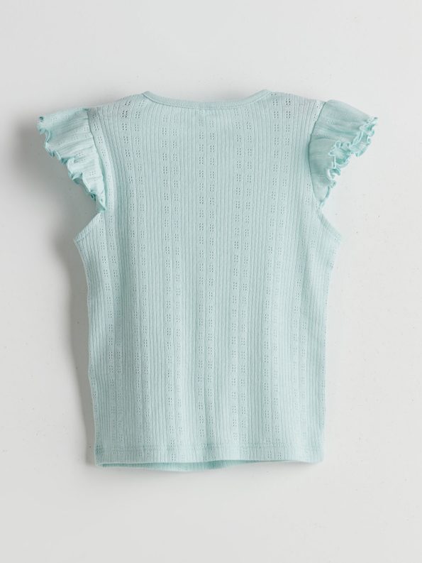 LCW Baby Turquoise Ruffle Short Pajama Set for Girls