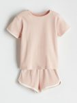 Printed Baby Girl T-Shirt and Striped Shorts Set