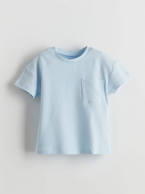 LCW Baby Blue Cotton Short Pajama Set for Boys