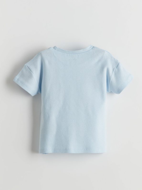 LCW Baby Blue Cotton Short Pajama Set for Boys