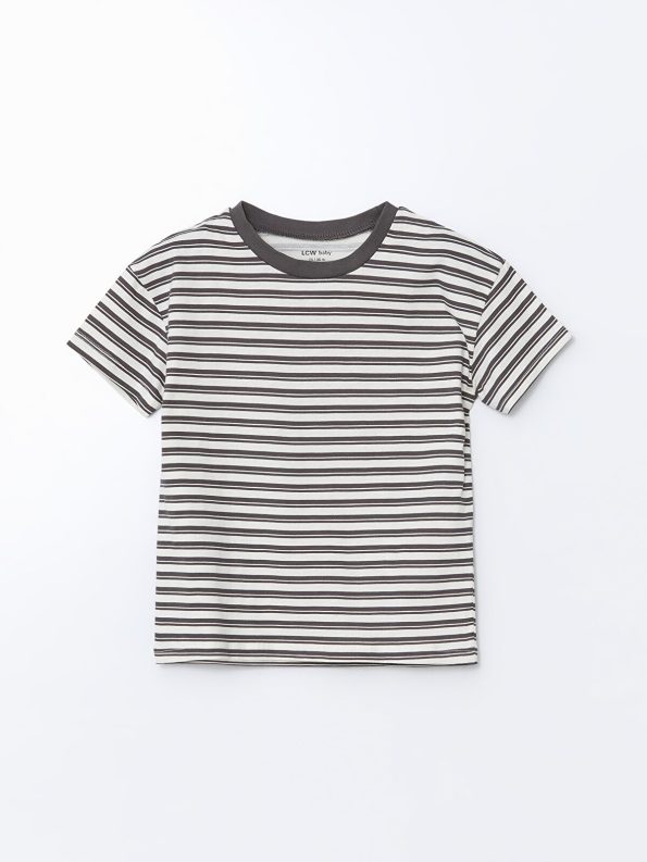 LCW Baby Dark Gray Striped Boys Pajama Set