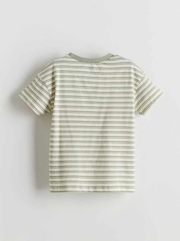 LCW Baby Green Striped Boy's Pajama Set with Shorts