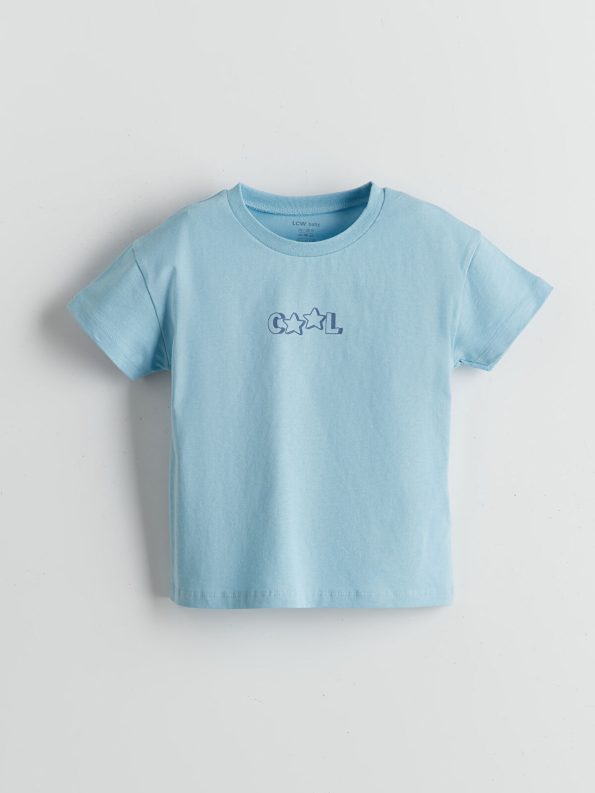 LCW Baby Blue Basic Boys' T-Shirt and Shorts Set