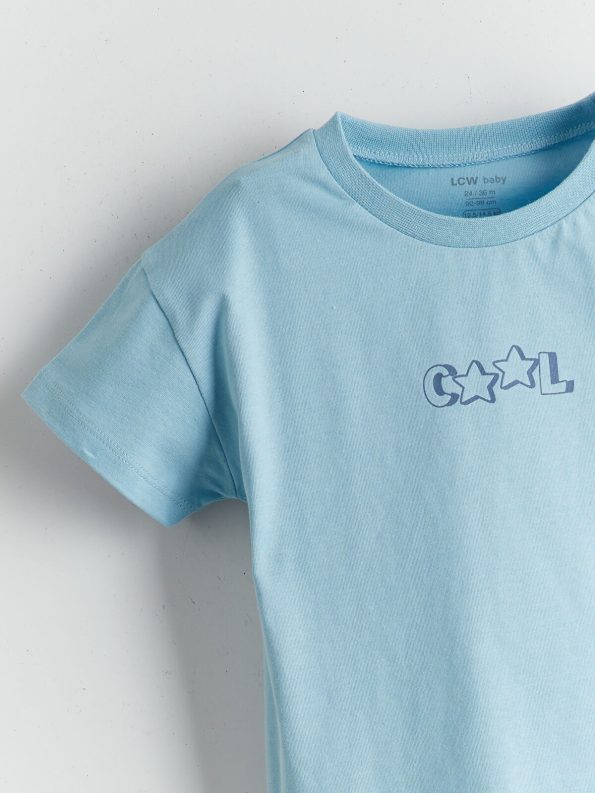 LCW Baby Blue Basic Boys' T-Shirt and Shorts Set