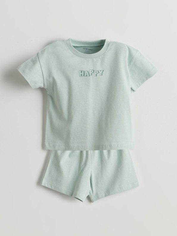 LCW Baby Blue Basic Boys' T-Shirt and Shorts Set