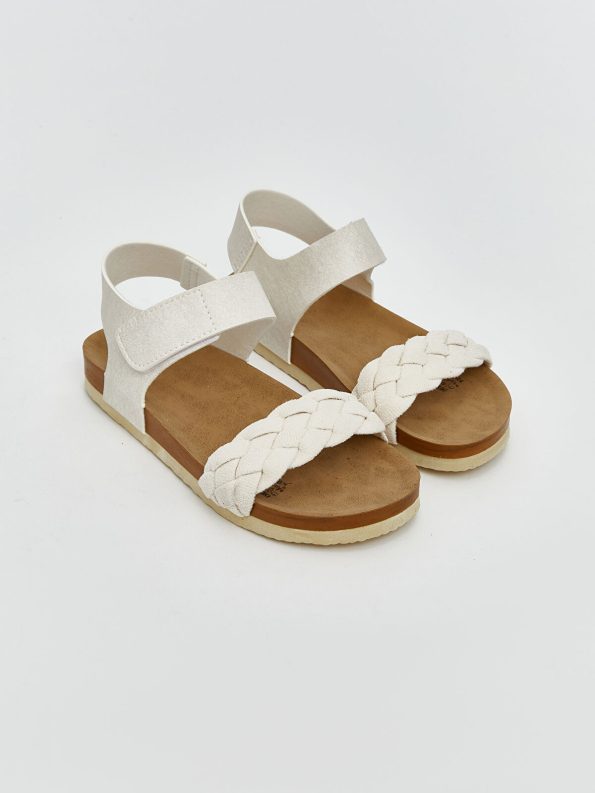 LCW STEPS Cream Velcro Girls' Sandals