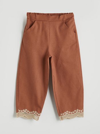 Girls' Jean Pants with Minnie Mouse Print and Elastic Waistband