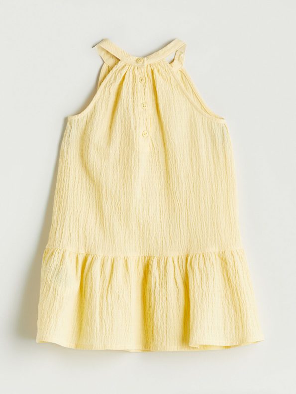 LCW Kids Yellow Halter Neck Girl's Crinkle Dress