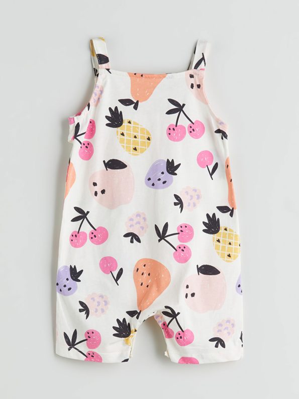 LCW Baby Pink Printed Short Sleeve Romper Set