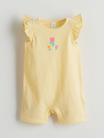LCW Baby Floral Print Girls' Cotton Romper Set