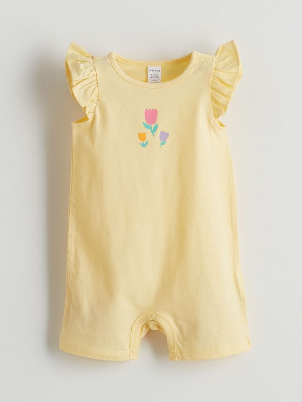 LCW Baby Floral Print Girls' Cotton Romper Set