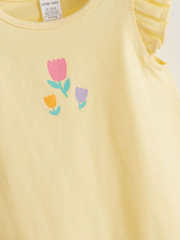 LCW Baby Floral Print Girls' Cotton Romper Set